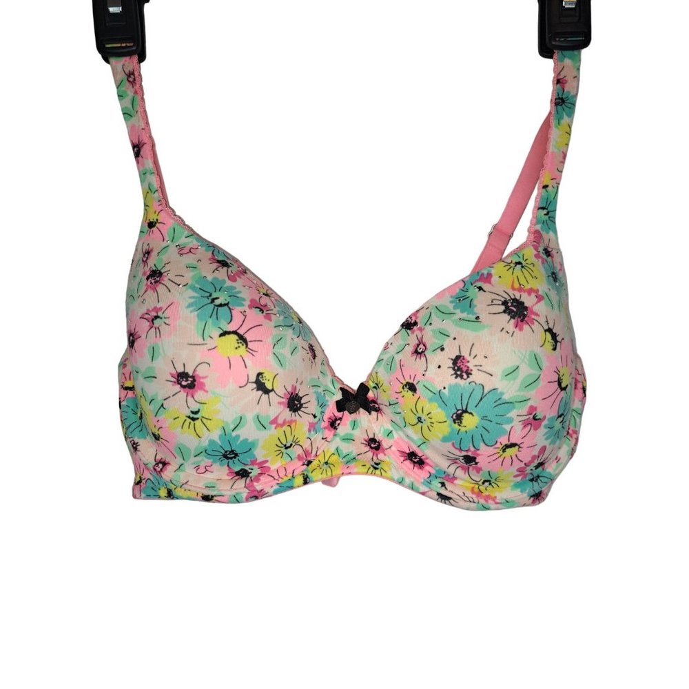 Body by Victoria's Secret 34D Pink Multicolor Lined Demi Bra